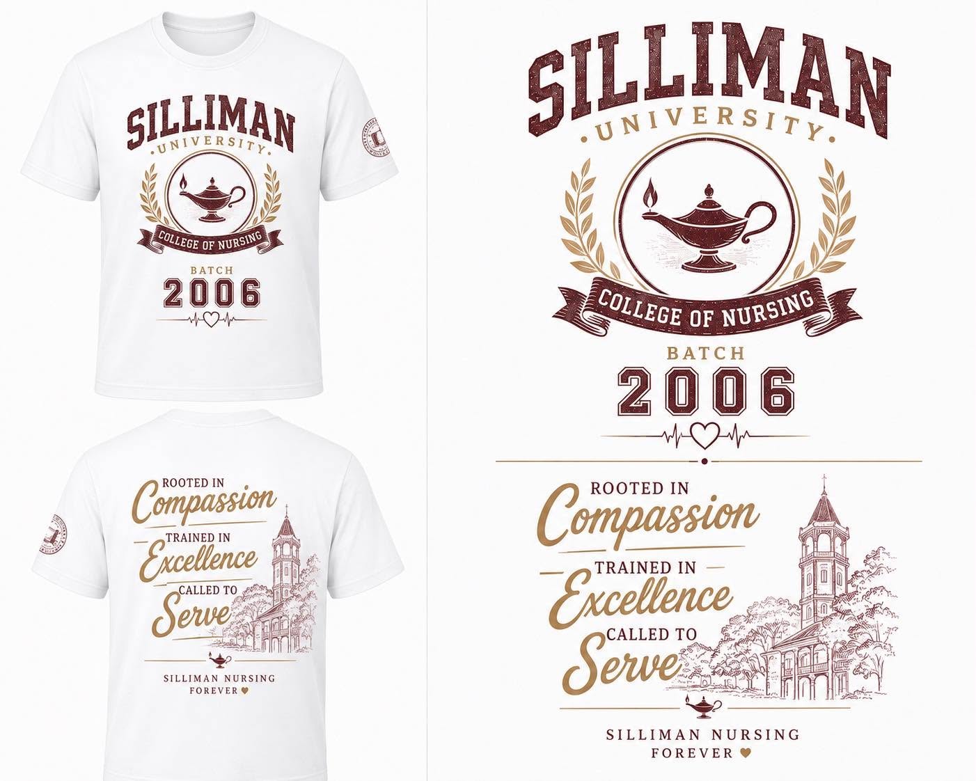 Maroon & Gold on White SUCN Batch 2006 T-shirt design concept